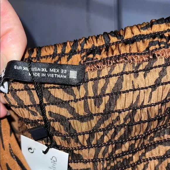 Zara Brown Zebra Print Maxi Dress XL NWT - Picture 10 of 13